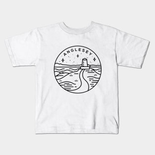 Anglesey, North Wales Emblem - White Kids T-Shirt